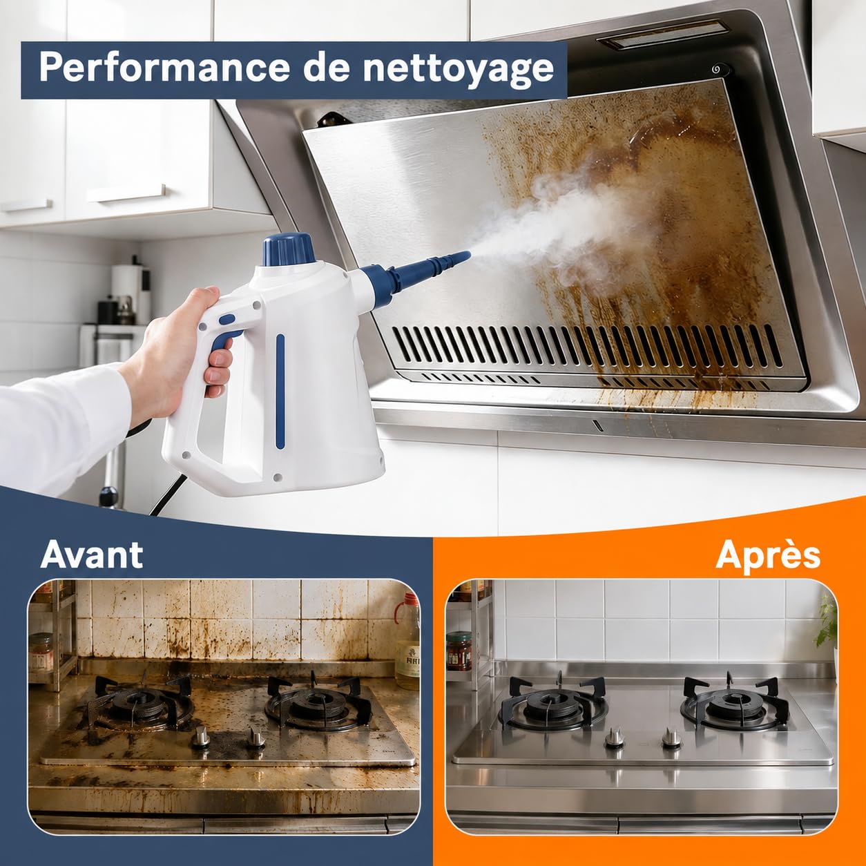 Nettoyeur Vapeur 3Bar 110°C sans Chimie pour Joints & Calcaire