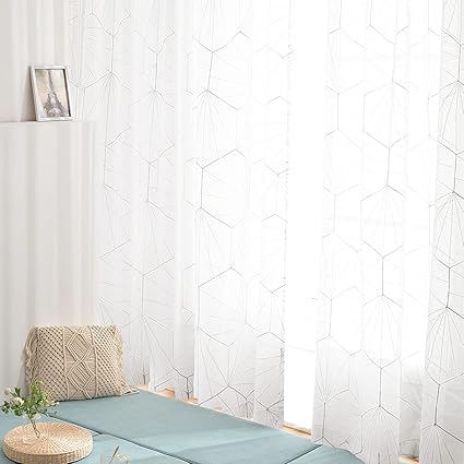 Amazon Cucraf ミラーレースカーテン レースカーテン ナチュラルホワイト 100 110cm 2枚セット 刺繍模様 おしゃれ リネン模様 遮像 省エネ Uvカット 透けない フック 目隠し ベランダ 小窓 レースカーテン オンライン通販