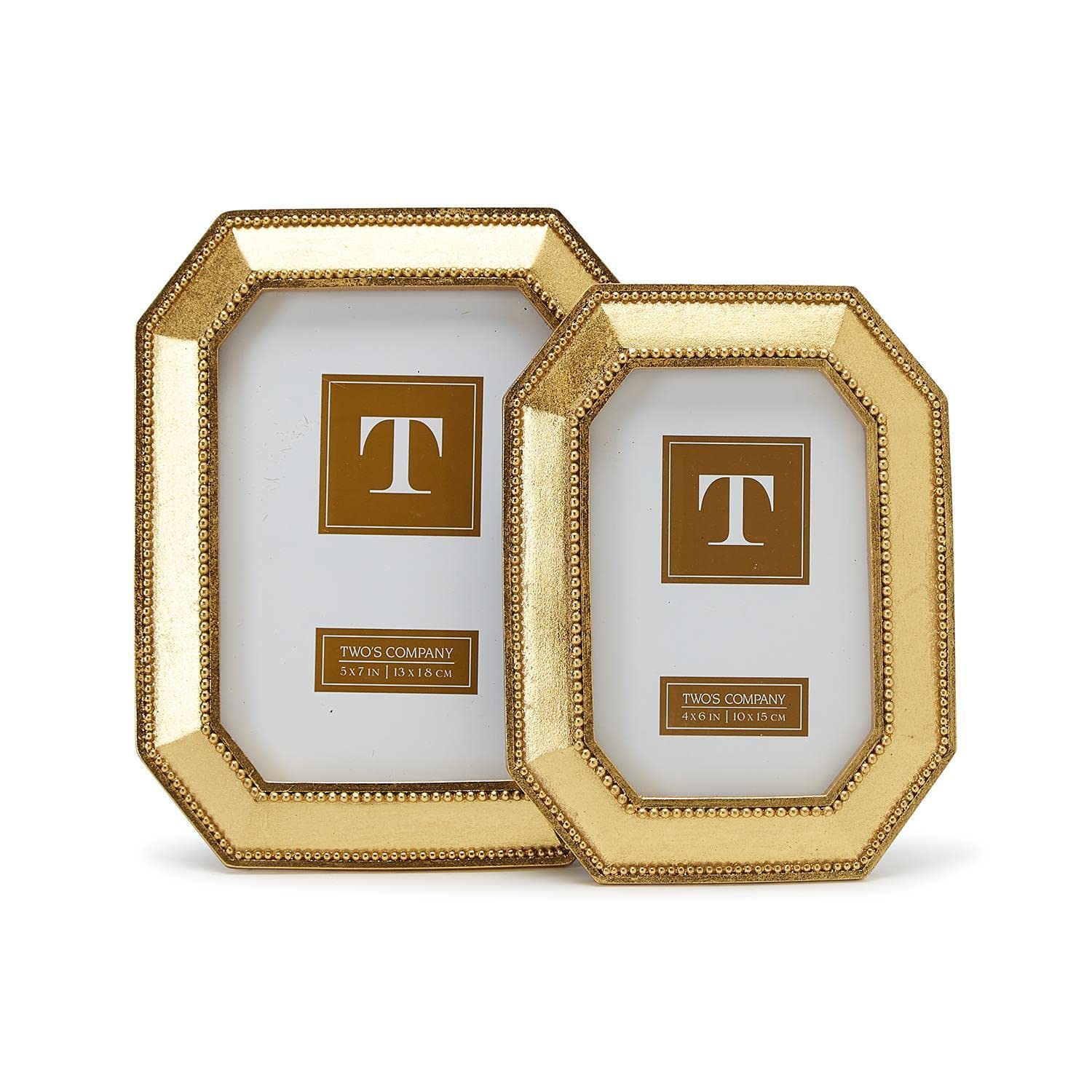 Amazon.com - Two's Company Beads of Gold Set of 2 Photo Frame