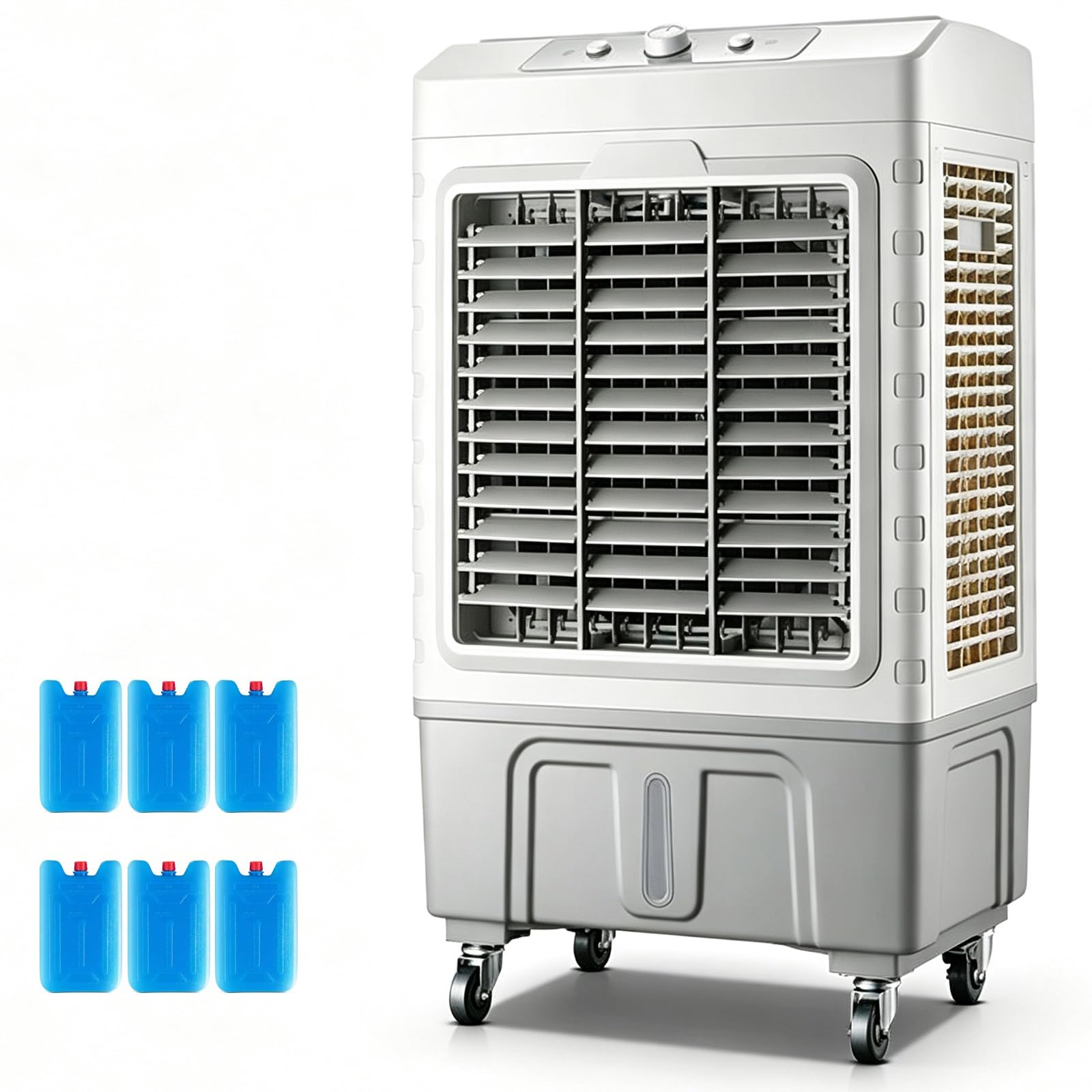 Wangceplsd One Color 13.2 Gal Portable Evaporative Air Cooler, 117,720 Cfm, Mechanical Button, Swamp Cooler Air Conditioner, 120° Oscillation, 3 Speeds, For Patio Garage Commercial