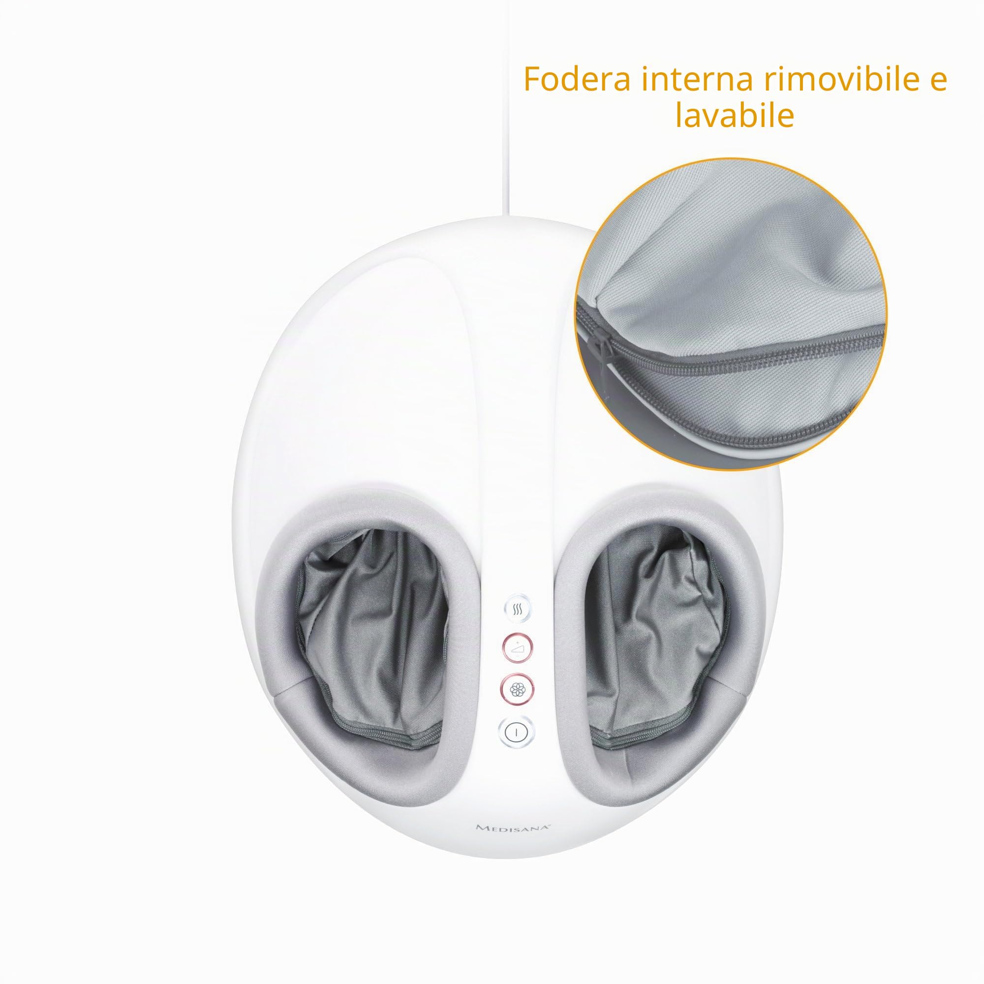 medisana FM 888 Massaggiatore plantare Shiatsu, elettrico, funzione luce rossa, funzione calore, 2 velocità, massaggio shiatsu e compressione per piedi e pianta del piede