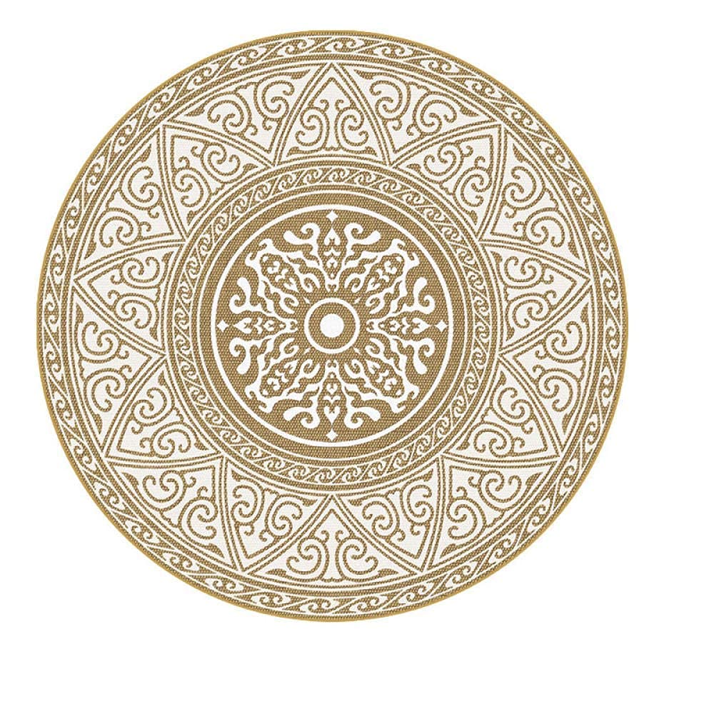 Tapis circulaire de chambre à coucher ethnique pour sols froids
