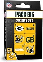 Vista 2 de Masterpieces Game Day NFL Green Bay Packers, juego de dados de seis piezas con logotipo del equipo, D Seis tamaño estándar