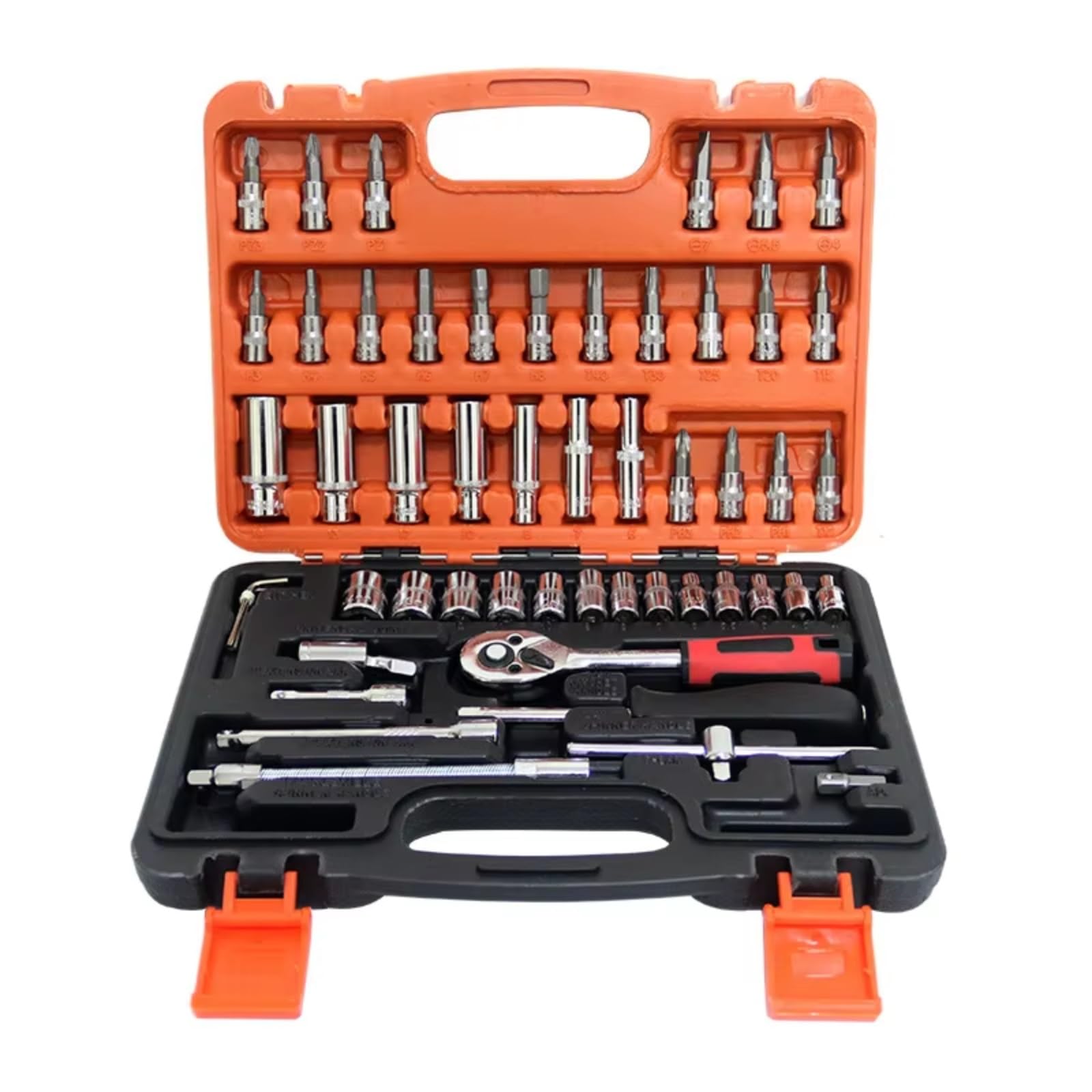 Set attrezzi da officina 53 Pezzi/set Kit Strumenti Riparazione Auto Prese Da 1/4 Pollici Strumento Riparazione Auto Chiave Dinamometrica A Cricchetto Combinato Strumenti Riparazione