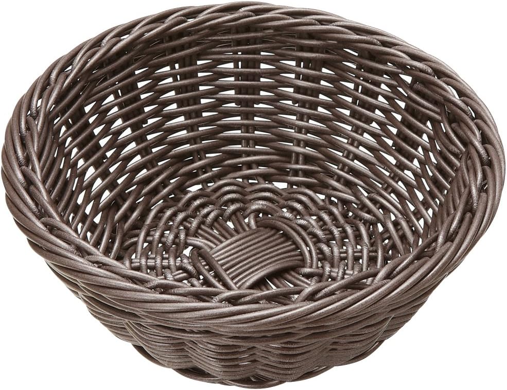 Basket, Round, 8.7 inches (22 cm), For Bread Dishwasher-Safe, Resin, Dark Brown, 91-080C