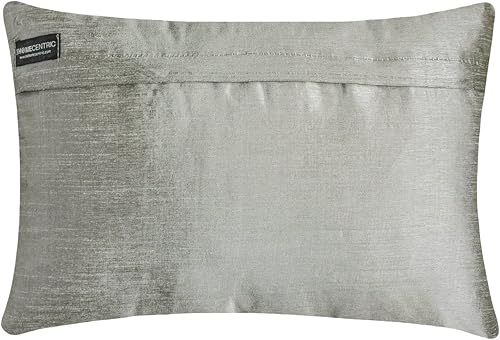 Miniatura 3 de The HomeCentric Juego de 2 fundas de almohada lumbar de 12 x 14 pulgadas (11.8 x 13.8 in), diseño geométrico moderno, color plateado espíritu