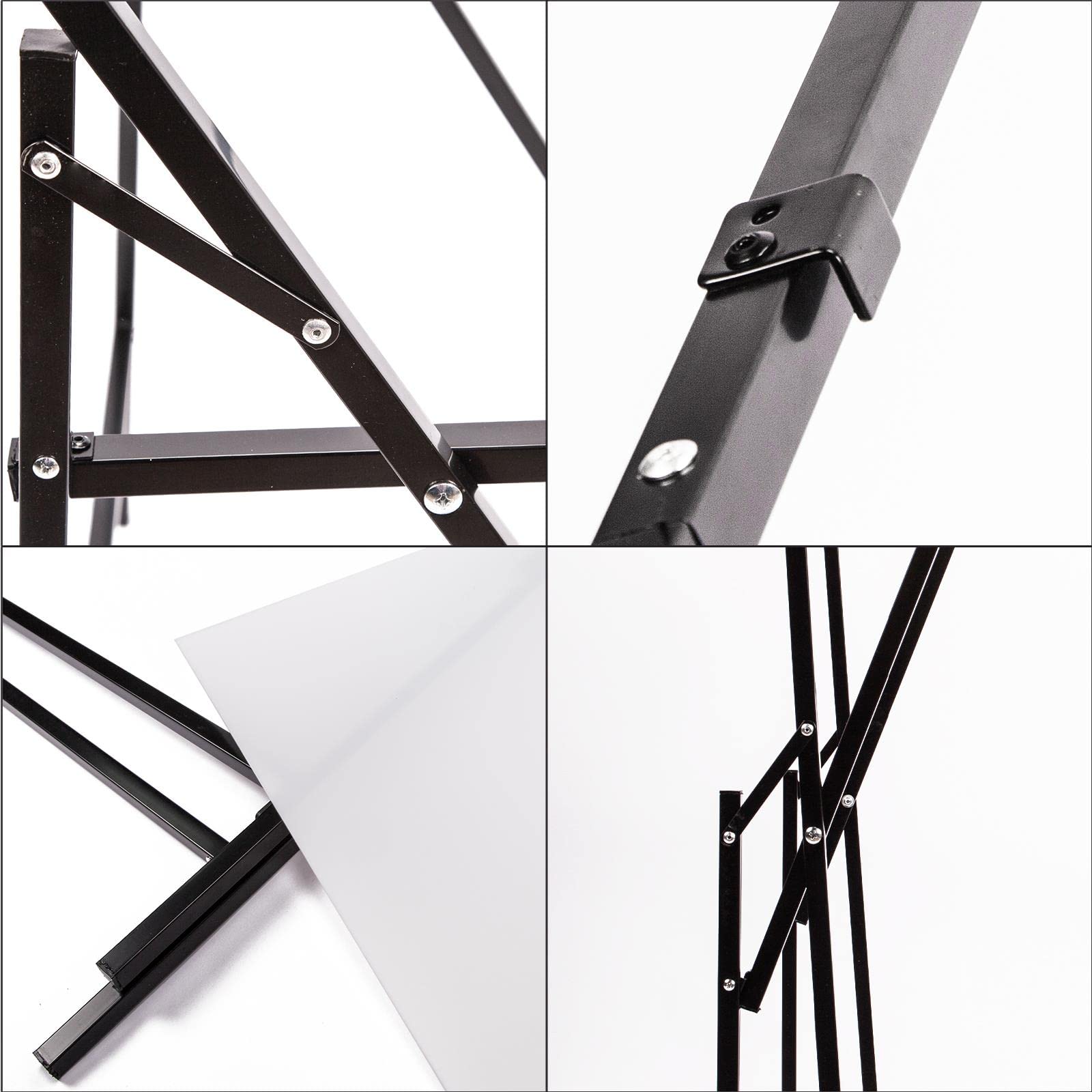 60X100cm Tabelle per Fondali per La Fotografia di Prodotti, Pieghevole Alluminio Fotografico Tabella con Tre PVC Sfondi, Tavoli da Tiro con Sfondo Fotografico per Still Life di Ripresa del Prodotto