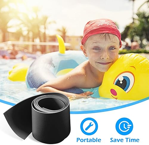 Vista 6 de GEUNTECH - Parches de reparación inflables de PVC para balsa inflable, barco, canoa, kayak Negro