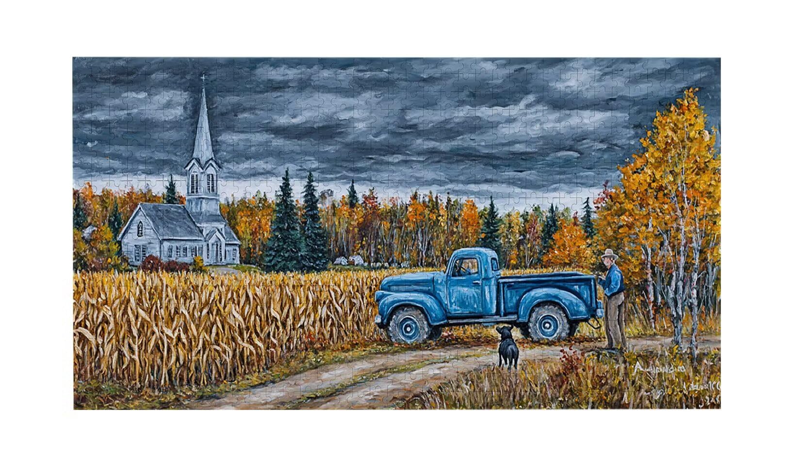 Drewniane puzzle dla dorosłych 1100 sztuk | gospodarstwo | Zabawki edukacyjne | Puzzle dla dorosłych i dekoracje rodzinne | Rozmiar 87 x 42 cm | Prezent dla dorosłych | Prezenty świąteczne x-751