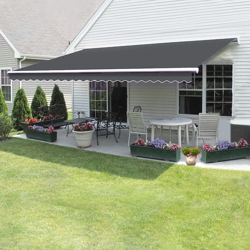Store Banne Manuel Rétractable 3x2,5m – Aluminium Et Polyester Imperméable – Pour Terrasse Ou Devanture