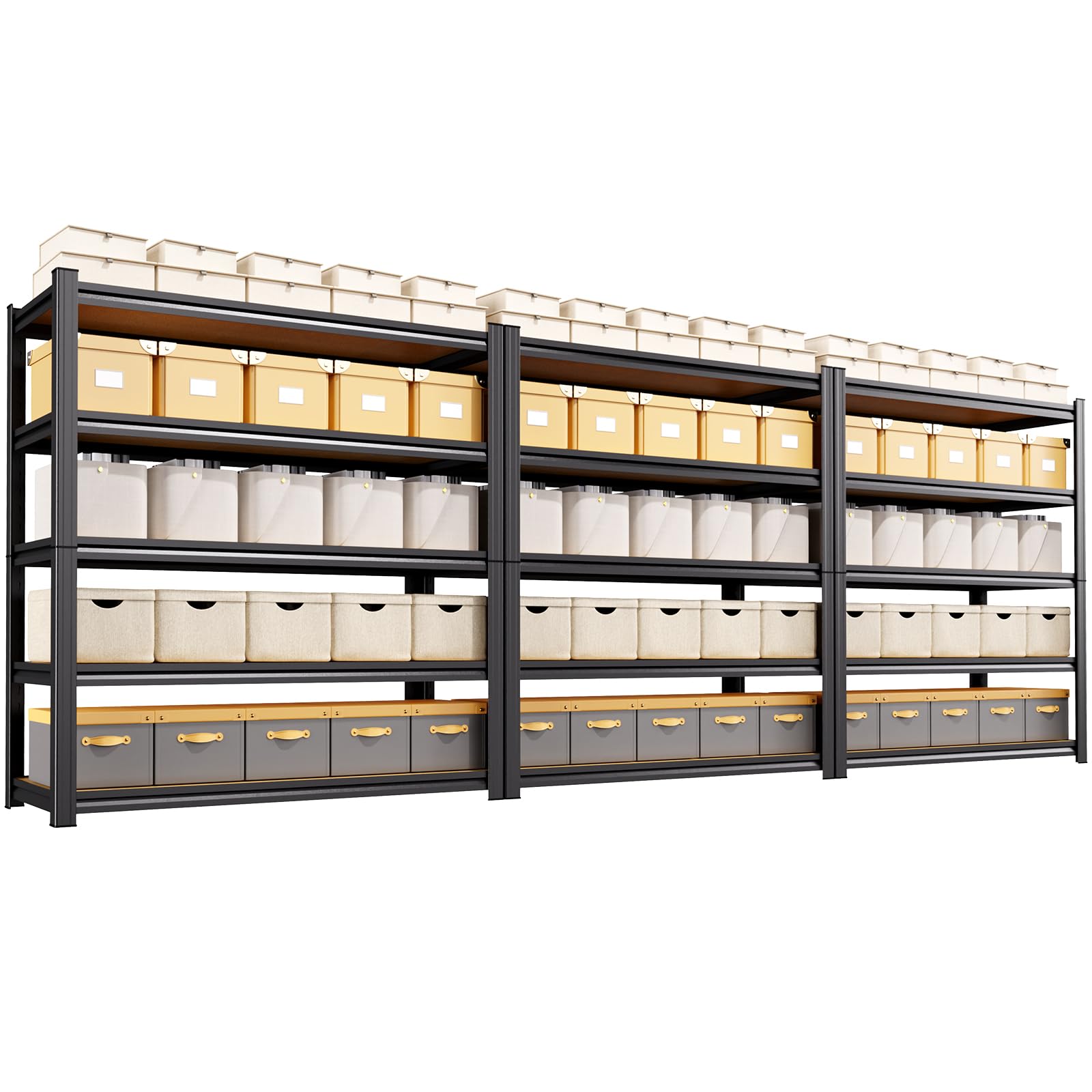 3-Pack 5-Tier Garage Shelving, 71" H x 45.6" W x 17.7" D