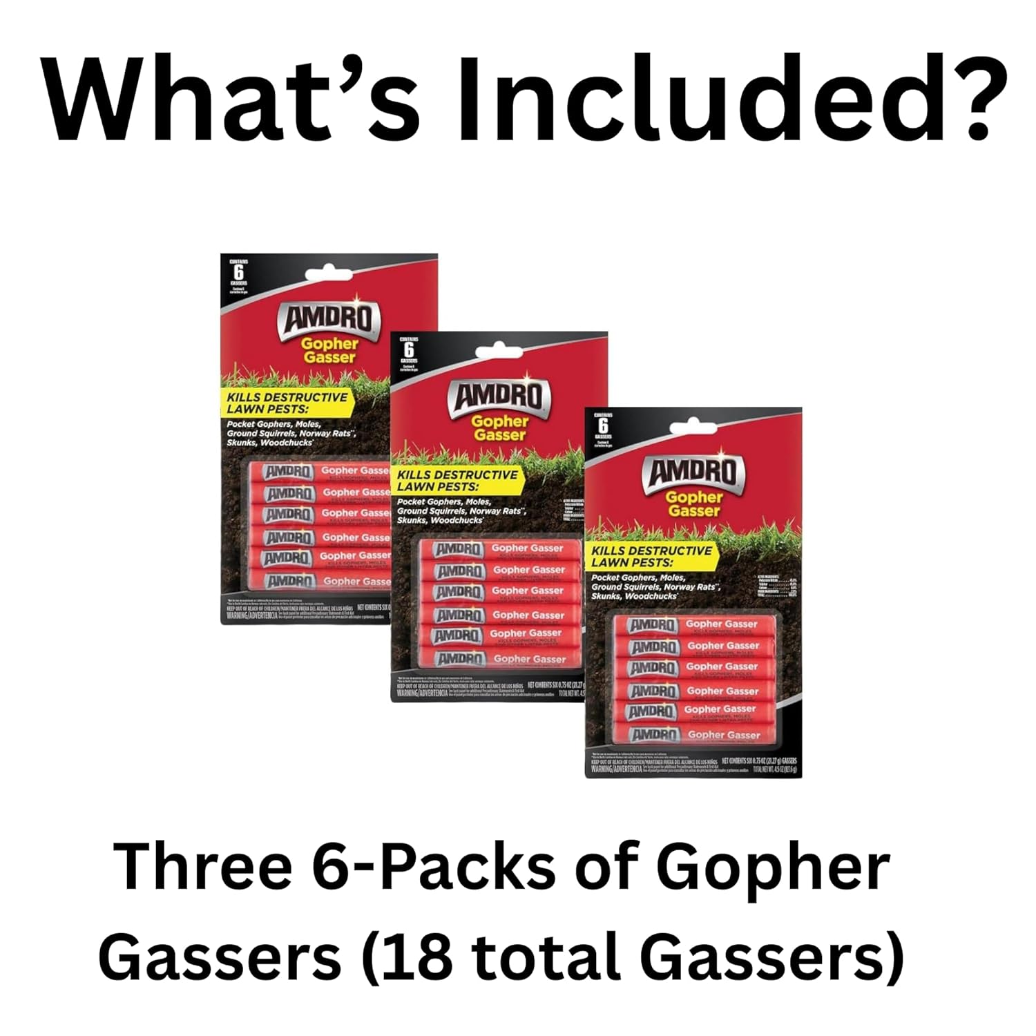 Gasser - This Bundle Pack Contains 3-Packs of Gopher Gassers Outdoor Fly Trap [2 Pack] - Non-Toxic Dissolvable Bait - Fly Control for Patios - Includes Hanging Ties