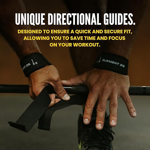Miniatura 5 de Element 26 Correas de muñeca de levantamiento (par) con guía - Correas de levantamiento de pesas y entrenamiento de fuerza para hombres y mujeres