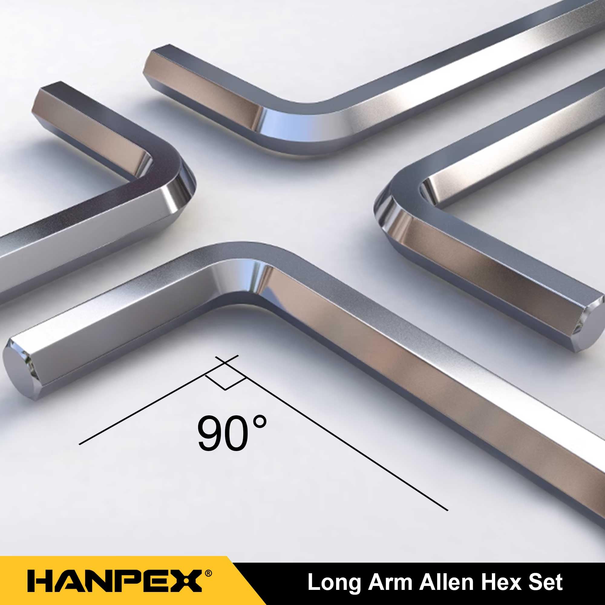 Hanpex Long Arm Hex Key Set including Ball End, Ball-End Allen Wrench - Image 4