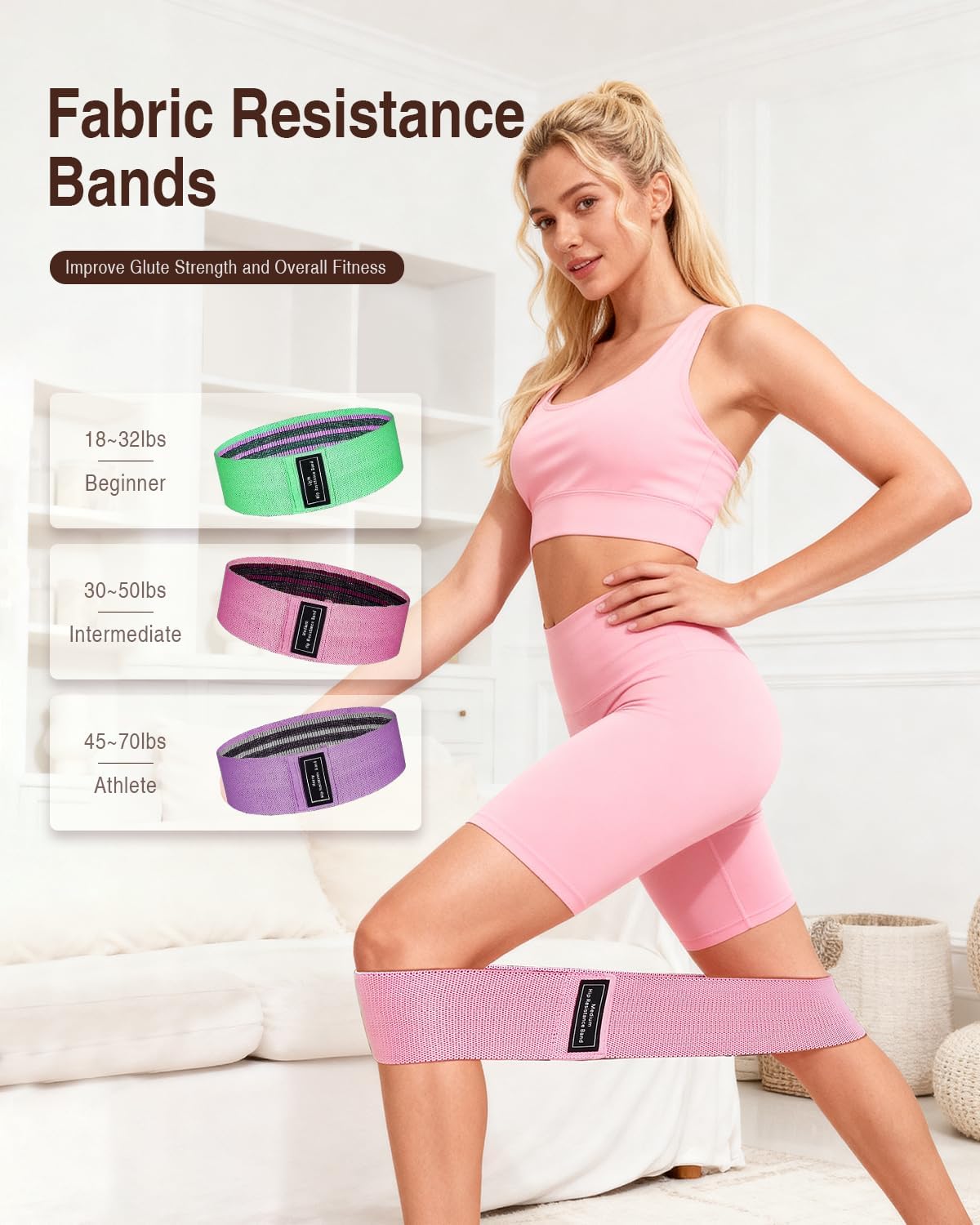 Pilates kit for Women Home Workout, Pilates Equipment Ring and Ball Set with 3 Fabric Resistance Bands, Massage Ball, Pilates Starter Kit for Strength, Toning, Including Workout Guide - Image 4