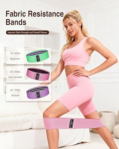 Miniatura 4 de Kit de pilates para mujer, entrenamiento en casa, juego de anillo y pelota con 3 bandas de resistencia de tela, bola de masaje, kit de iniciación de