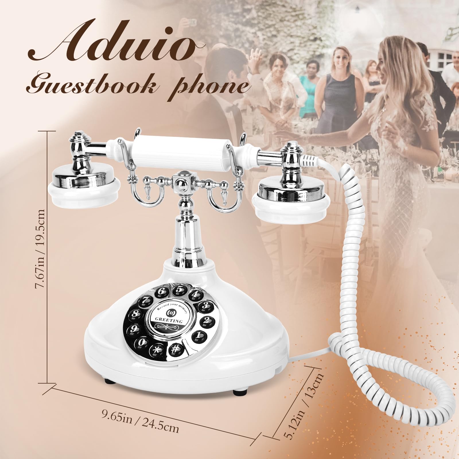 Libro degli ospiti audio, libro degli ospiti del telefono, libro degli ospiti audio, telefono per matrimoni, regali per feste di addio al nubilato, libro degli ospiti vintage, registrazione telefonica