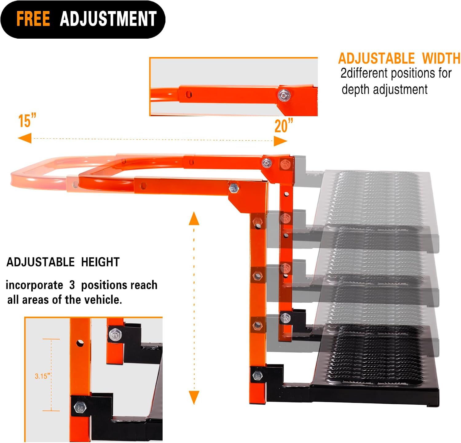 Tire Step for Loading/Unloading the Roof of SUVs/RVs, Washing the Car