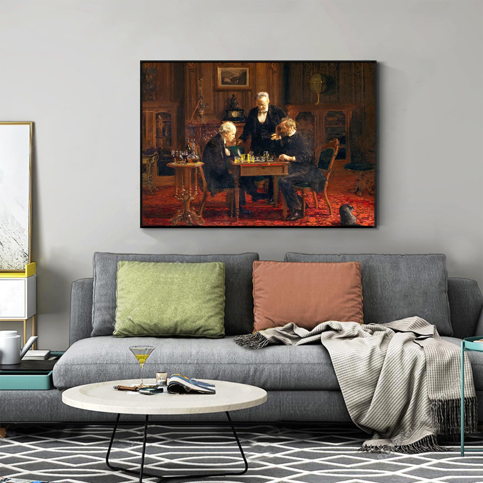 Amazon.co.jp: ZZPT Thomas Eakins アートプリント - チェスプレイヤー
