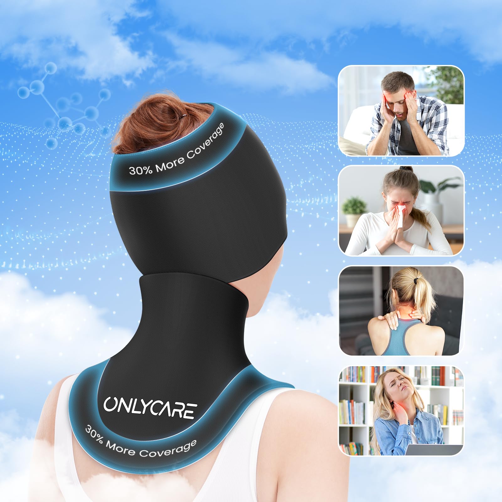 ONLYCARE Paquete de gel para aliviar la migraña y paquete de hielo para el cuello