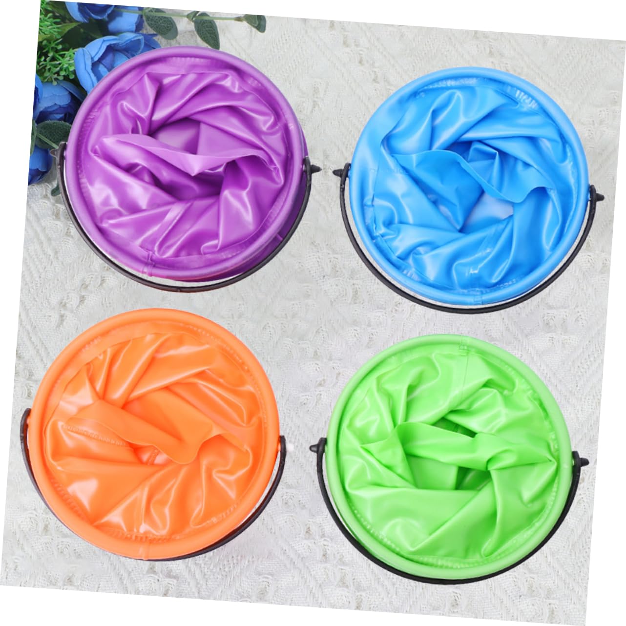 HOMSFOU 2 Set Secchio Pieghevole per Lavaggio Arancione per Pittura E Pulizia Leggero E Facile da Trasportare per Ed Esterno 4 Pezzi*2