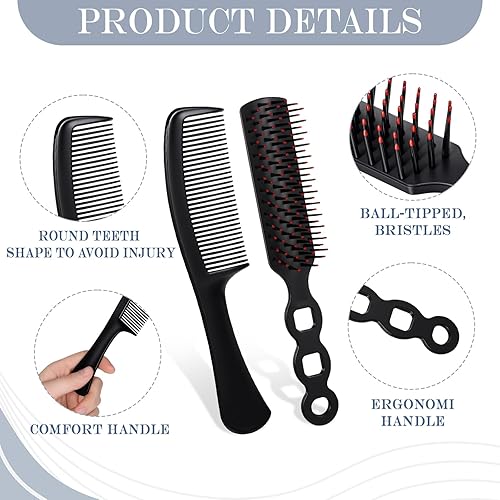 Miniatura 4 de Juego de 100 cepillos y peines para el cabello para personas sin hogar, envueltos individualmente, juego de cepillos y peines para el cabello para