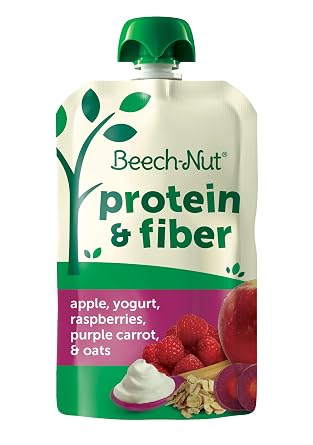 Beech-Nut Protein & Fiber Stage 4 apple, yogurt, raspberry, purple carrot & oats Toddler Food, 3.5 oz Pouch