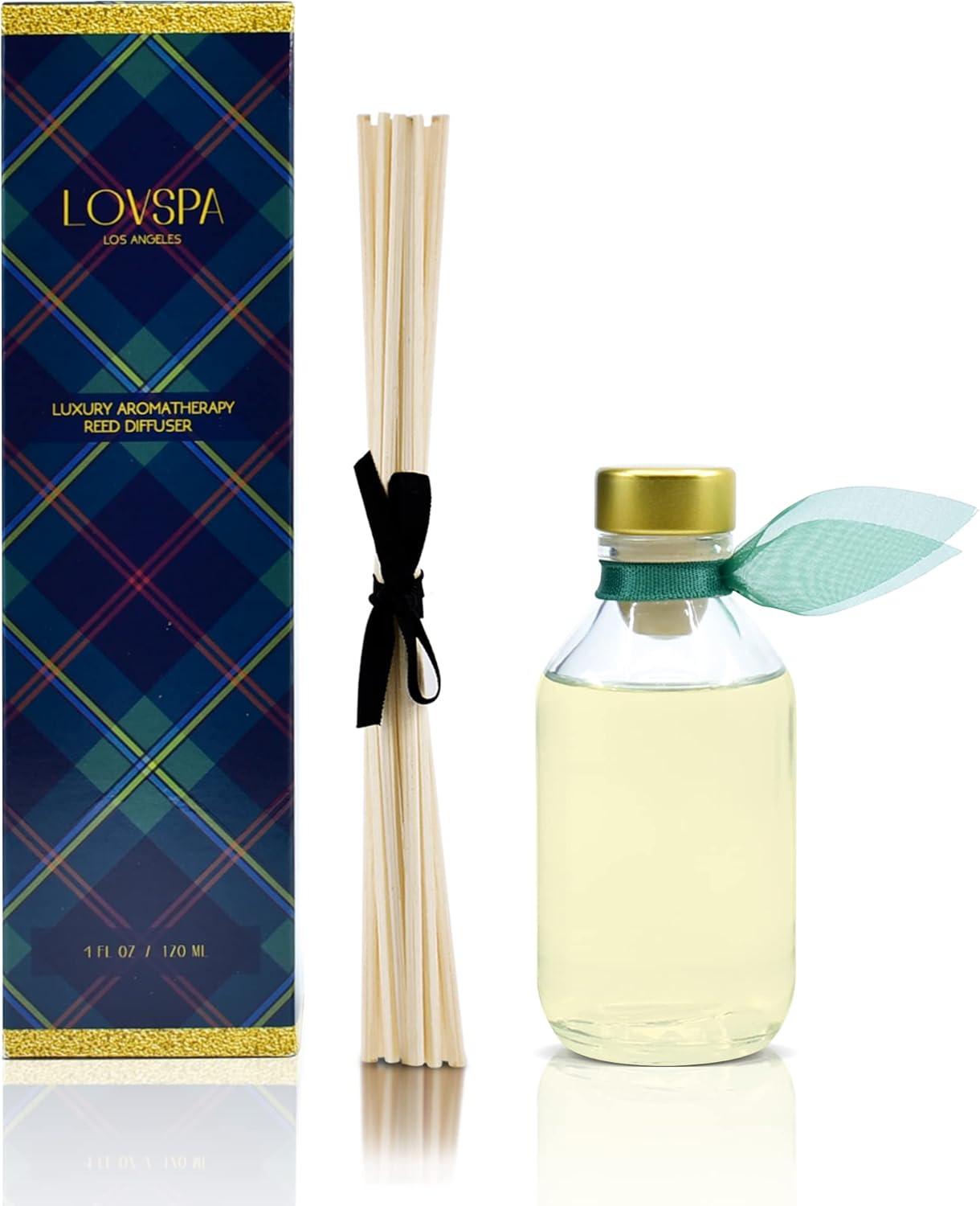 LOVSPA Birchwood Pine Reed Diffuser Refill, 4 oz, Bundle with Birchwood Pine Reed Diffuser Set - Made with Essential Oils in The USA