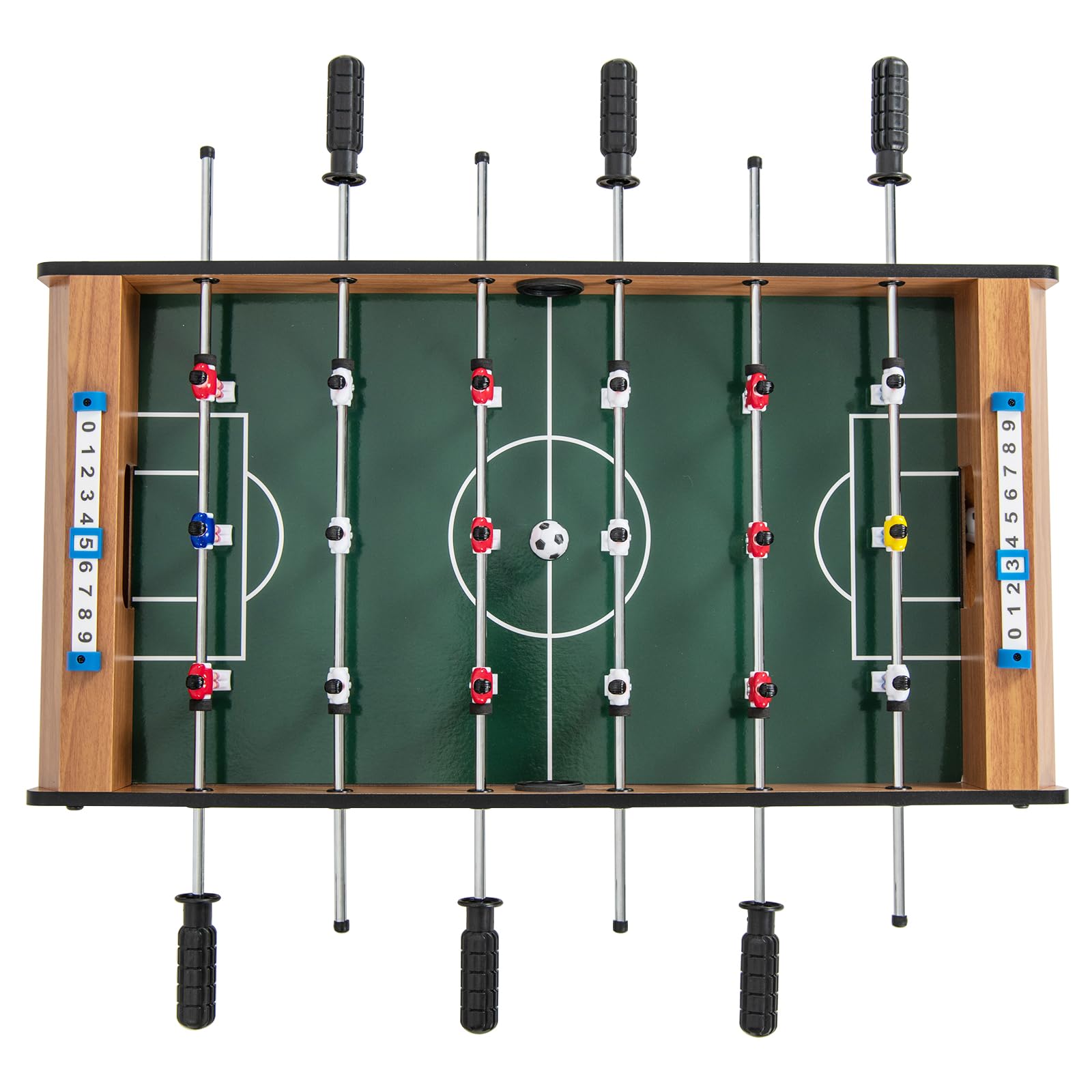 RELAX4LIFE Tavolo da calcio balilla da 69 cm, tavolo da gioco in legno con 2 palline e segnapunti, 4 gambe, calcio balilla portatile per bambini e adulti, 2-4 giocatori, per sale giochi e bar