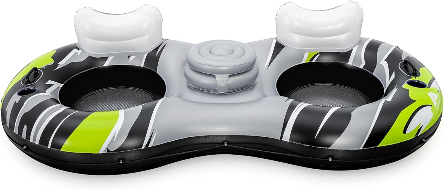 oky Adult Unisex Rapid Rider II Double Inflatable River Tube Float, Multicolor, 94.49 x 48.03 x 19.69''