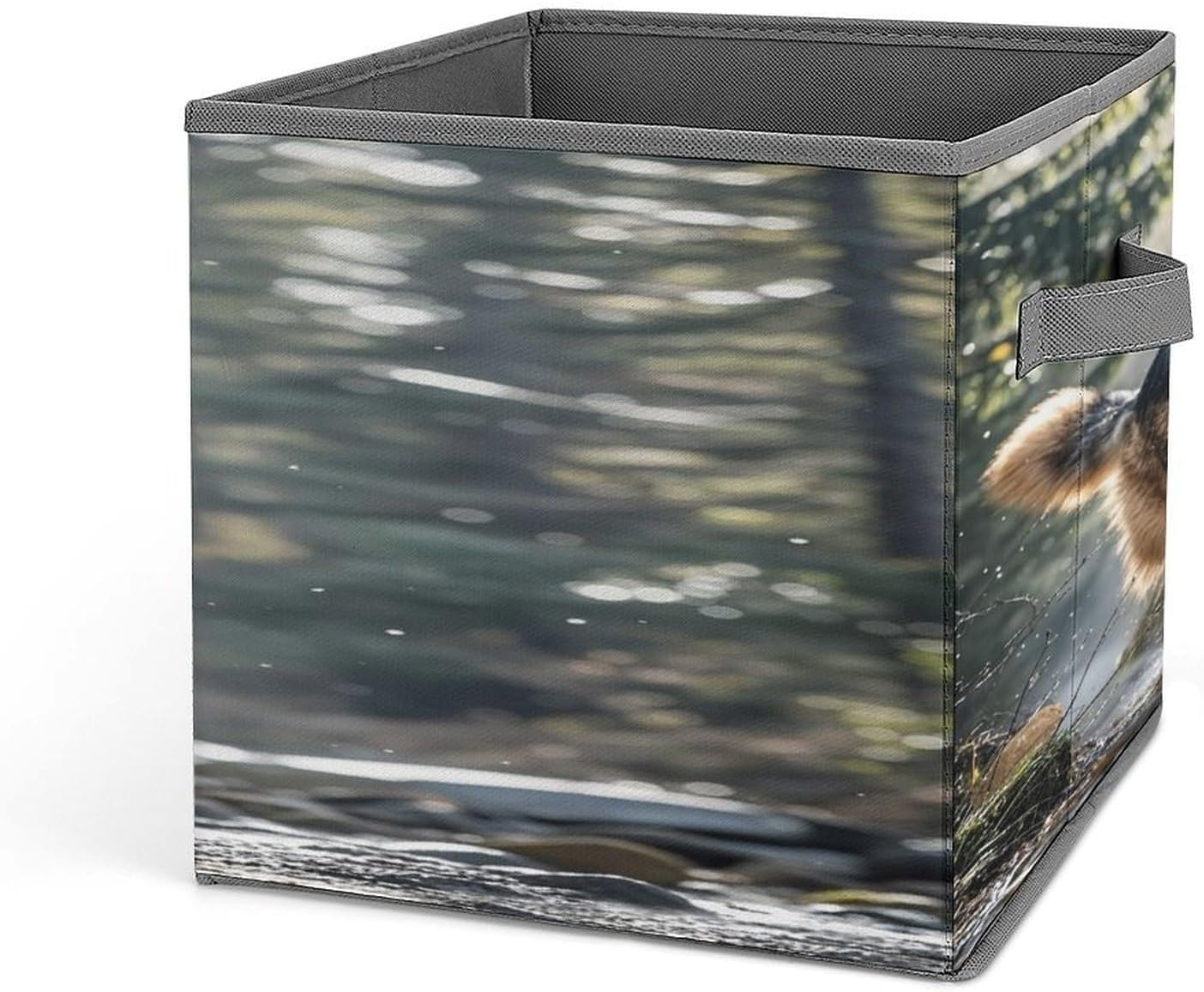 German Shepherd Dog Fabric Bins Storage Basket Square Baskets | Storage Bin with Double Handles,Cube Collapsible Organizers for Organization,Closet,Shelves,Offices