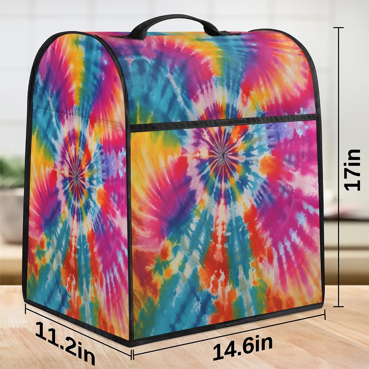 Colorful Tie Dye Patterns Stand Mixer Cover Compatible with Kitchen Aid 6-8 Quart Bowl Lift Model, Waterproof Blender Appliance Organizer Bag for Coffee Maker