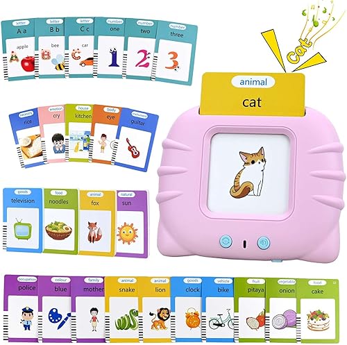 Miniatura 1 de Tarjetas didácticas parlantes para niños pequeños, juguete de aprendizaje de terapia del habla, juguete educativo preescolar para niños de 4 a 6