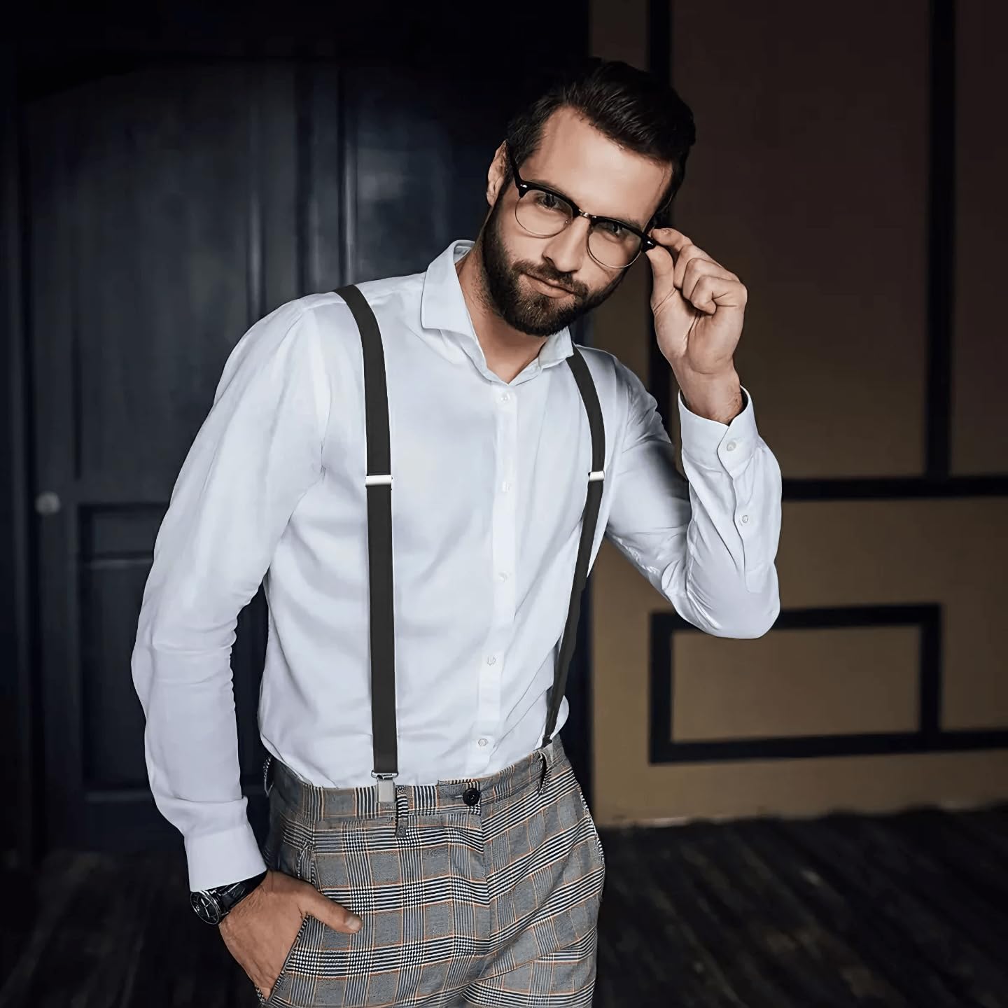 Mens Suspenders Adjustable Braces with 4 Strong Metal Clips Elastic X Back Heavy Duty Suspender for Men and Women - Image 7