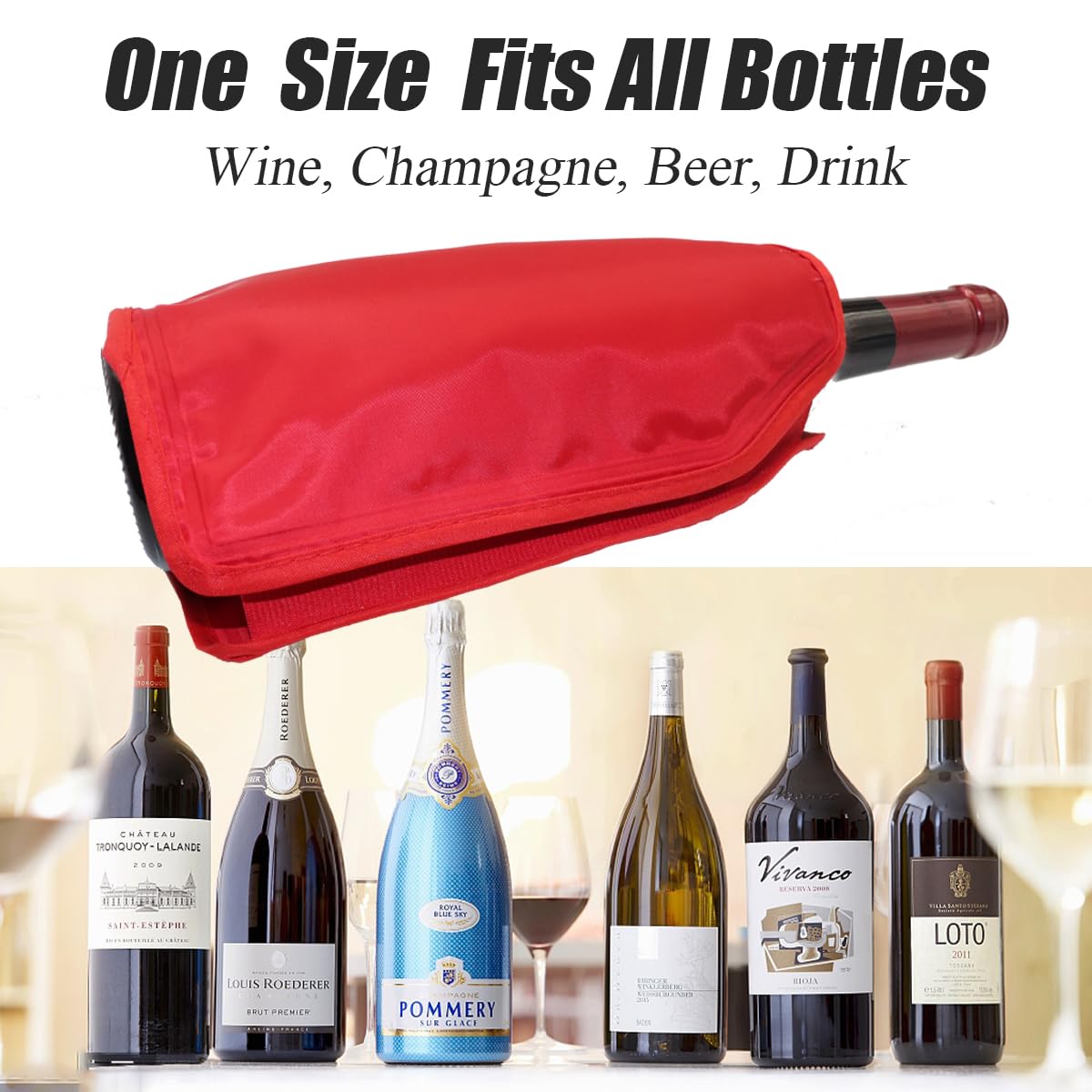 Wine Bottle Cooler, Wine Chiller Bottle Sleeve - Image 3