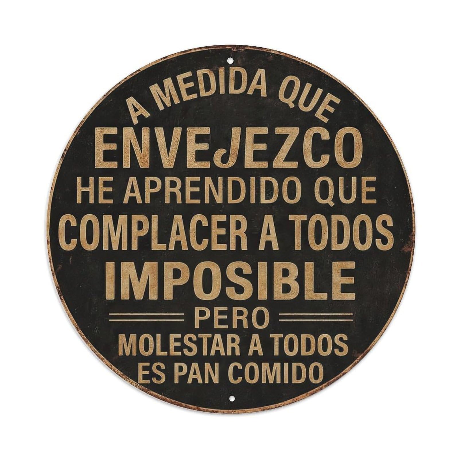 Spanish-English Bilingual Humorous Metal Tin Sign