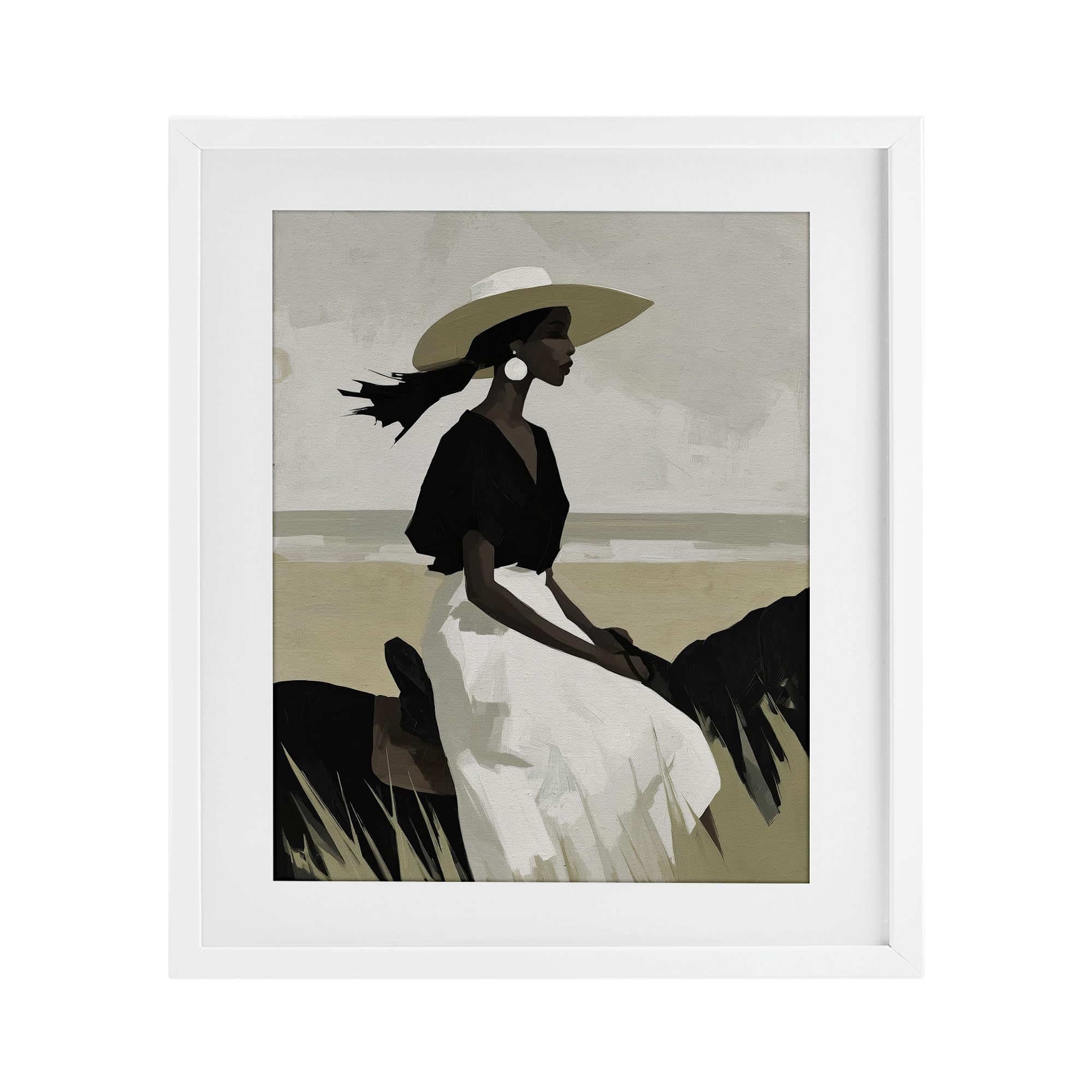 Stupell Industries Equestrian Windswept Muse 'Equestrian Windswept Muse', Framed Print Under Glass, White, 17 X 21 Inches, Easy To Hang And Sturdy, Made In Usa, By Svetlana Aleynikova
