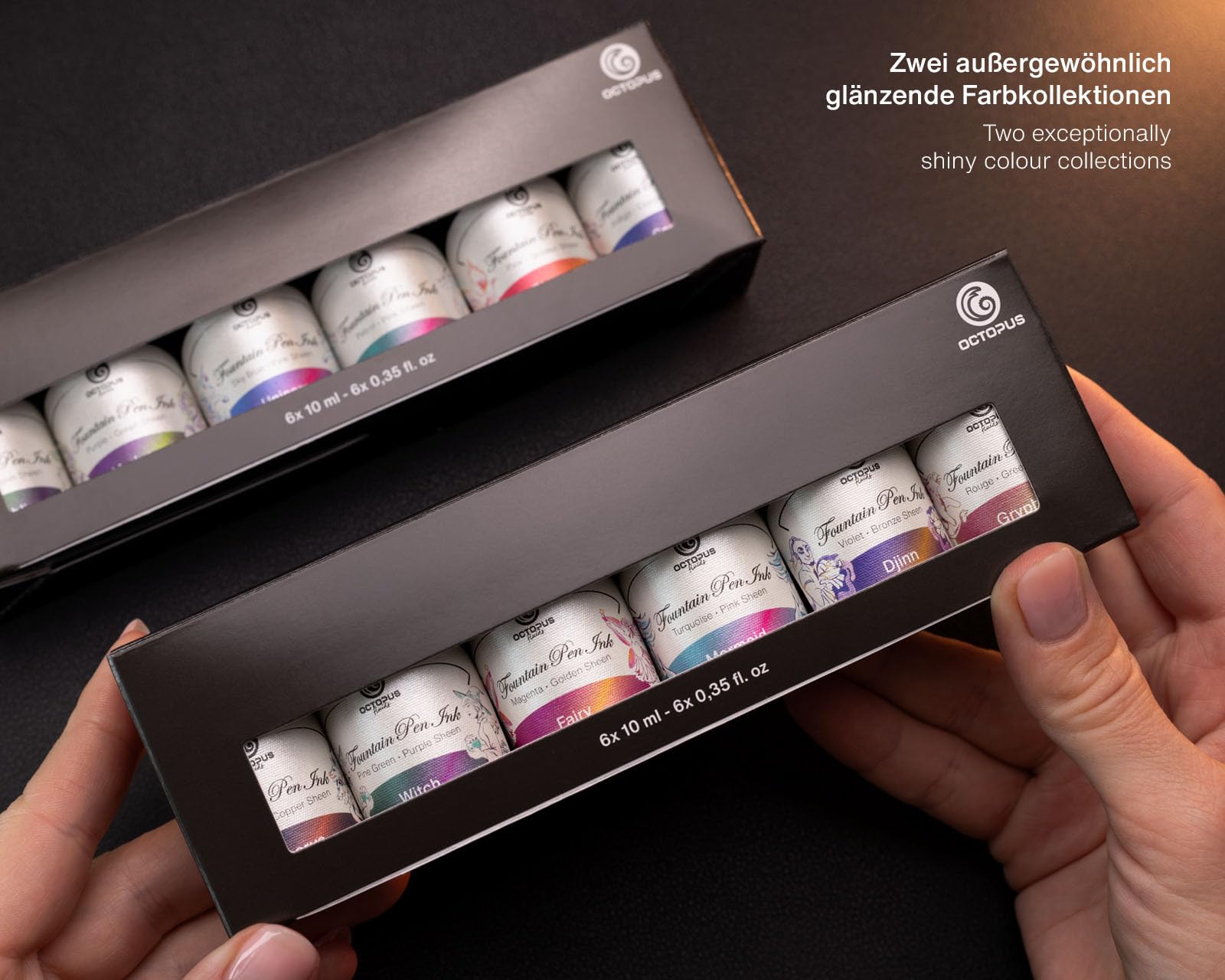Sheen Ink Set 2, Zweifarb-Schreibtinten für Füllhalter, 6 x 10 ml