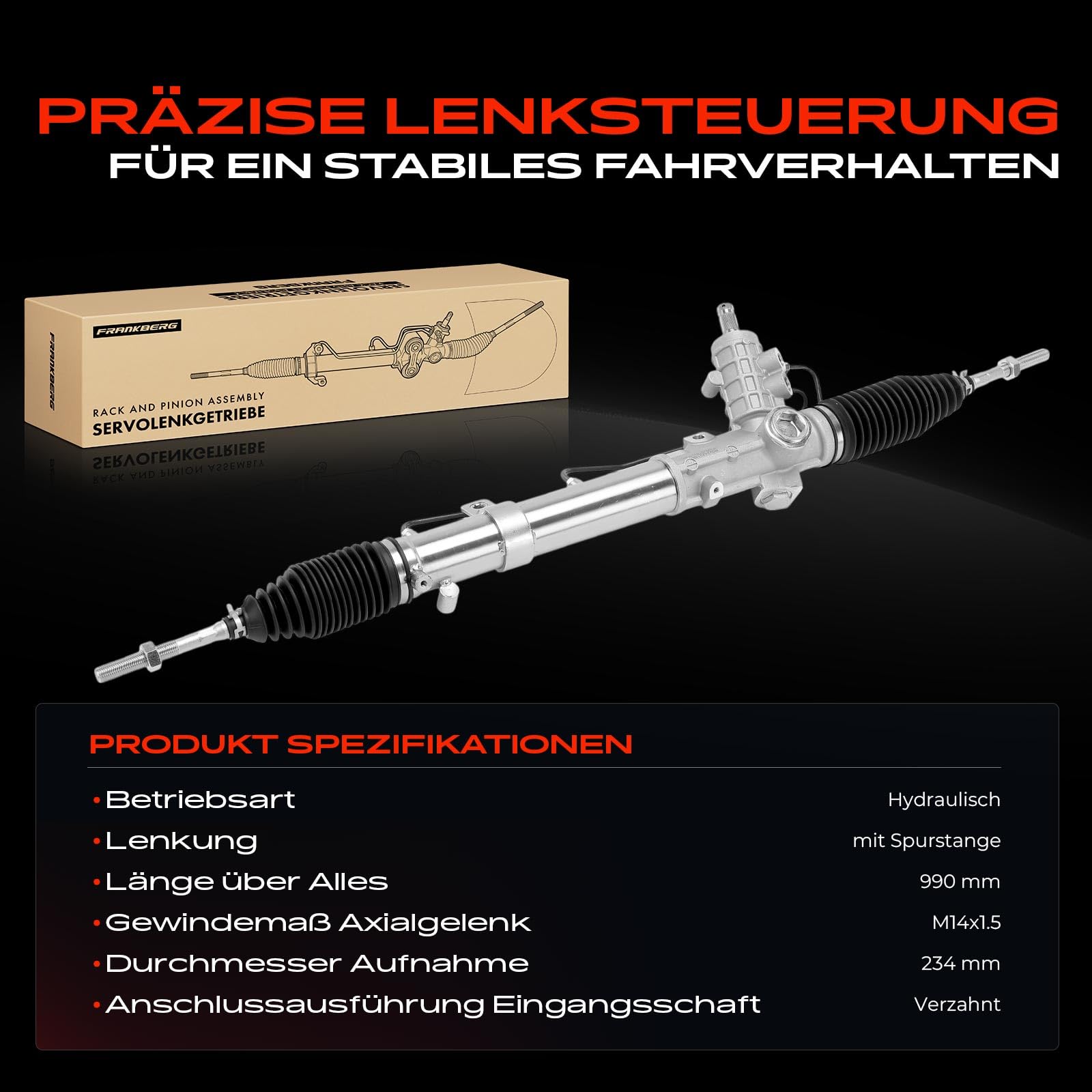 Frankberg Lenkgetriebe Servolenkgetriebe Hydraulisch für Linkslenker Kompatibel mit 3er E36 316 318 320 323 325 328 M3 1.6L-3.2L 1990-2000 Z3 E36 M 1.8L-3.2L 1995-2003 Replace# 32131094927