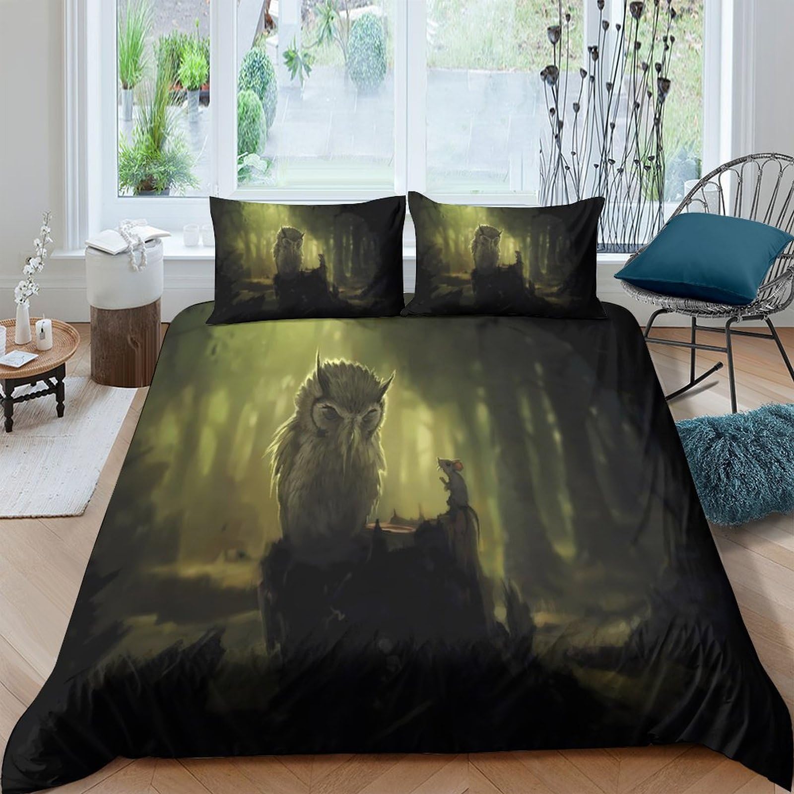 Ctjqhvkz Style-8 3D Printed Forest Wolf Fitted Sheet Microfiber Soft Breathable Fantasy Animal Mattress Cover For Bedroom Home Decor Single（135X200cm）