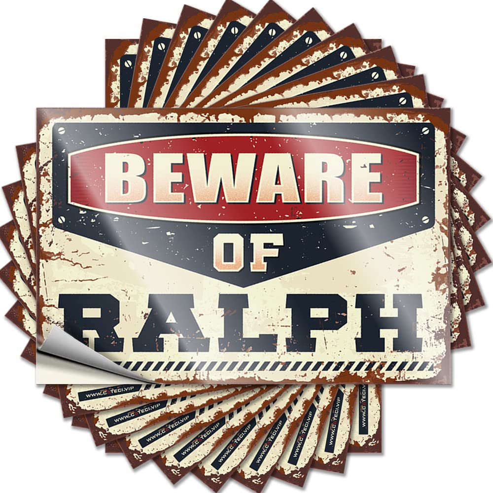 Stickers for Your Car Beware of Ralph Funny Sticker 10 Pcs Funny Sticker Hardhat and Decals(8X12CM)