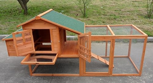 Miniatura 6 de Deluxe – Casa gallinero grande de madera para patio trasero, para 3 a 5 pollos, con caja de nido