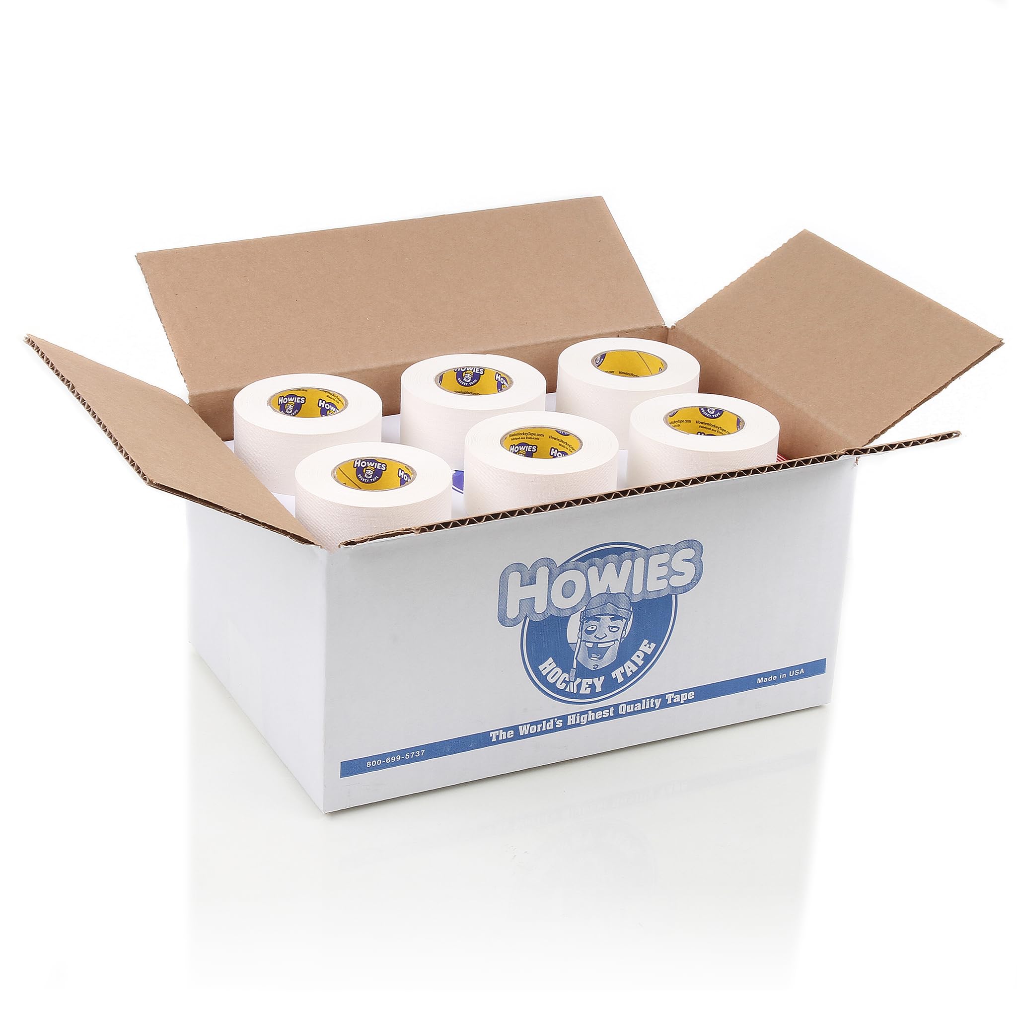 Howies White Hockey Tape | 1.5" Thick Tape for Hockey, Lacrosse, Sports| Multiple Pack Sizes | Strong Grip, Durable, Long-Lasting | Made in USA