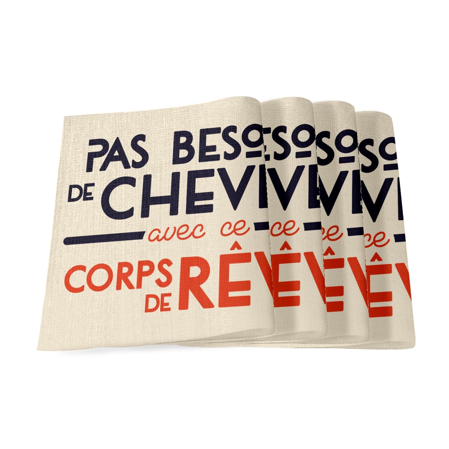 Sets de table en lin humour pour des repas conviviaux en famille