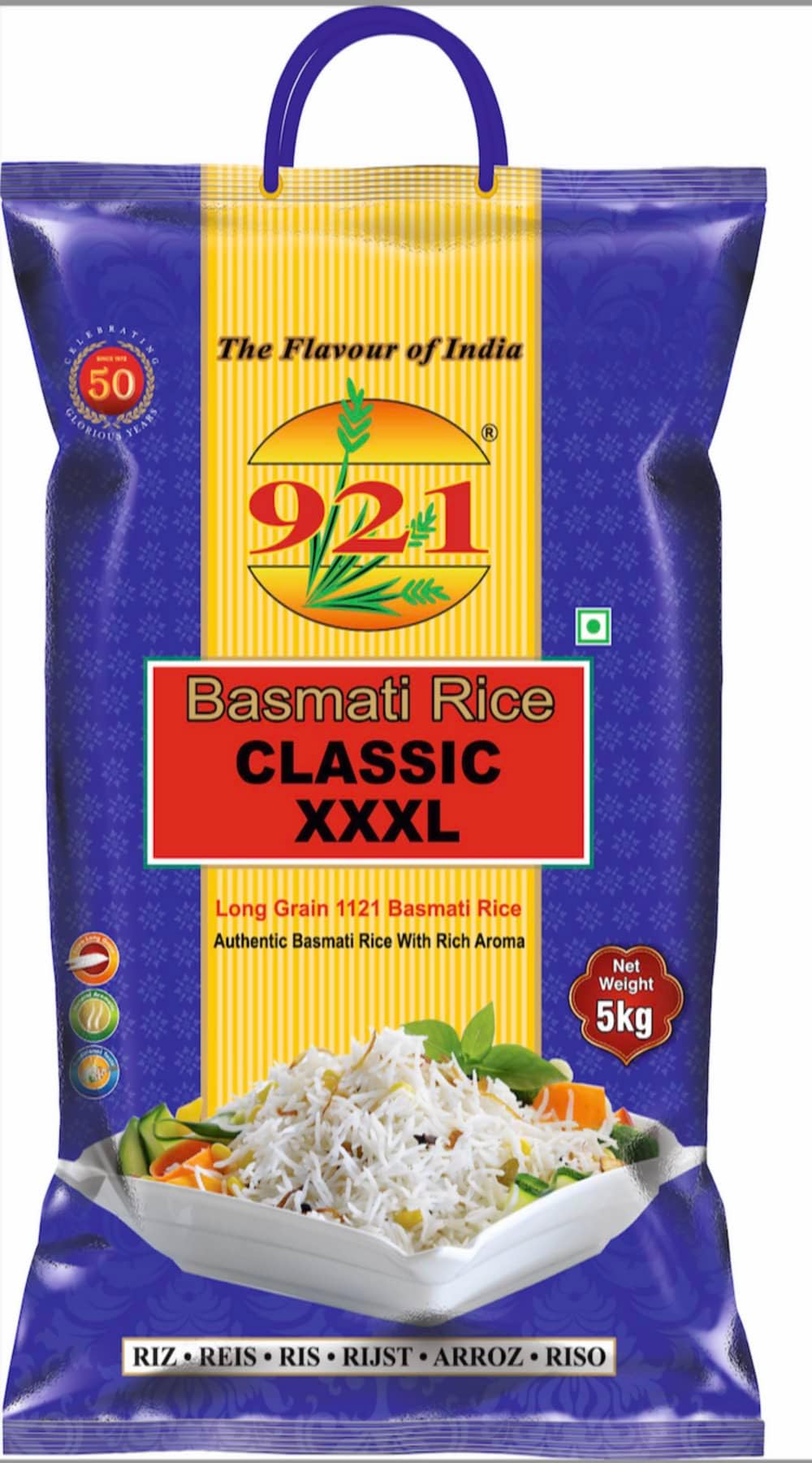 921 Classic XXXL Basmati Rice Biryani Special,Premium Long grains, Fluffy pulav rice (5kg)