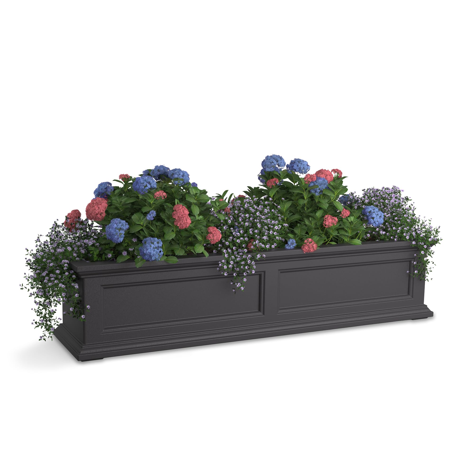 Mayne Fairfield 48in Self-Watering Rectangular Window Box Planter, Gray
