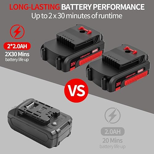 Miniatura 4 de MZK Cultivador de labrado sin cable de 20V con dientes de acero, cultivador de jardín de 8 pulgadas de ancho con batería, cultivador eléctrico de