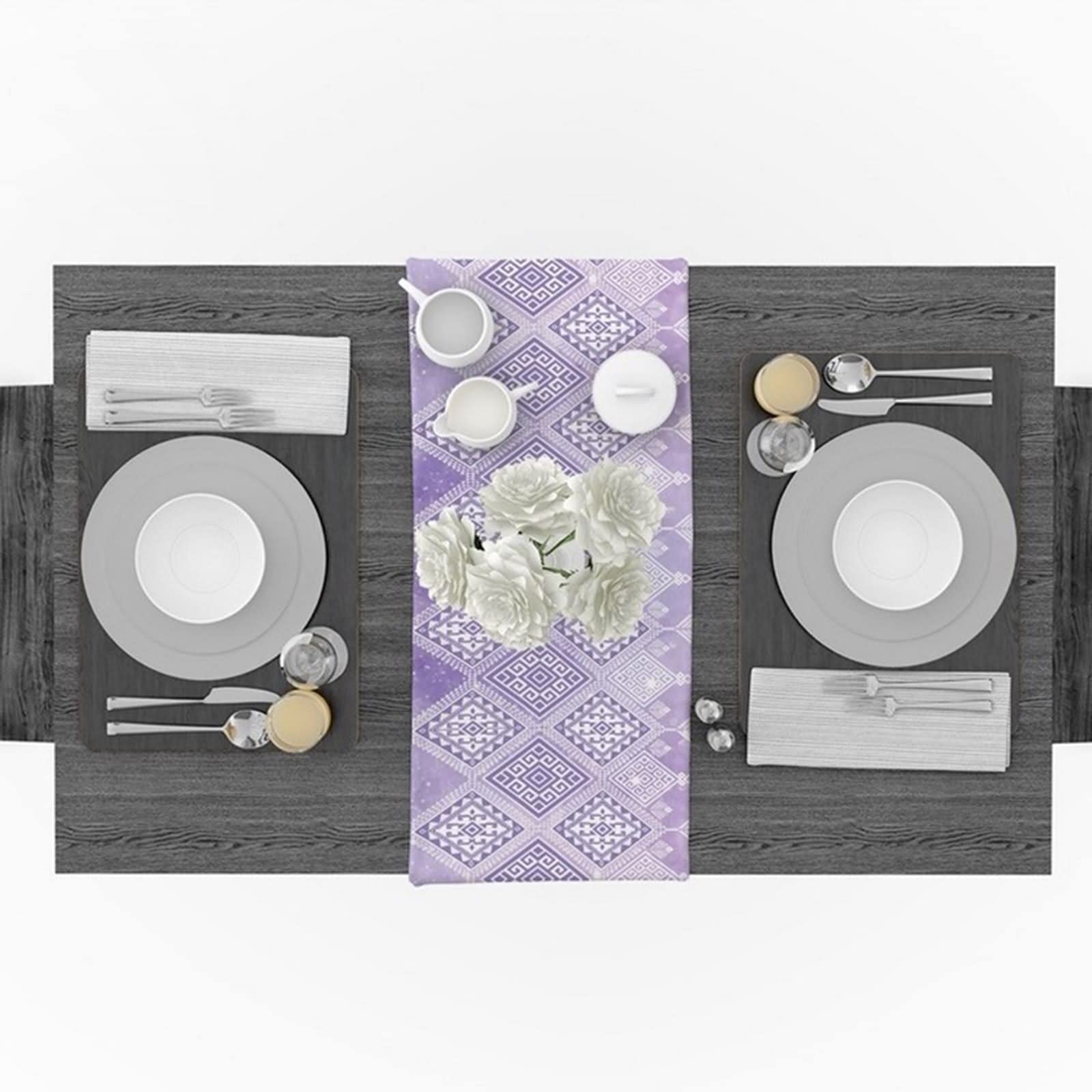Camino Mesa de Centro, Centro de Mesa Decorativo Moderno Geometría Estilo 2 Sabana de Algodon 36x183CM
