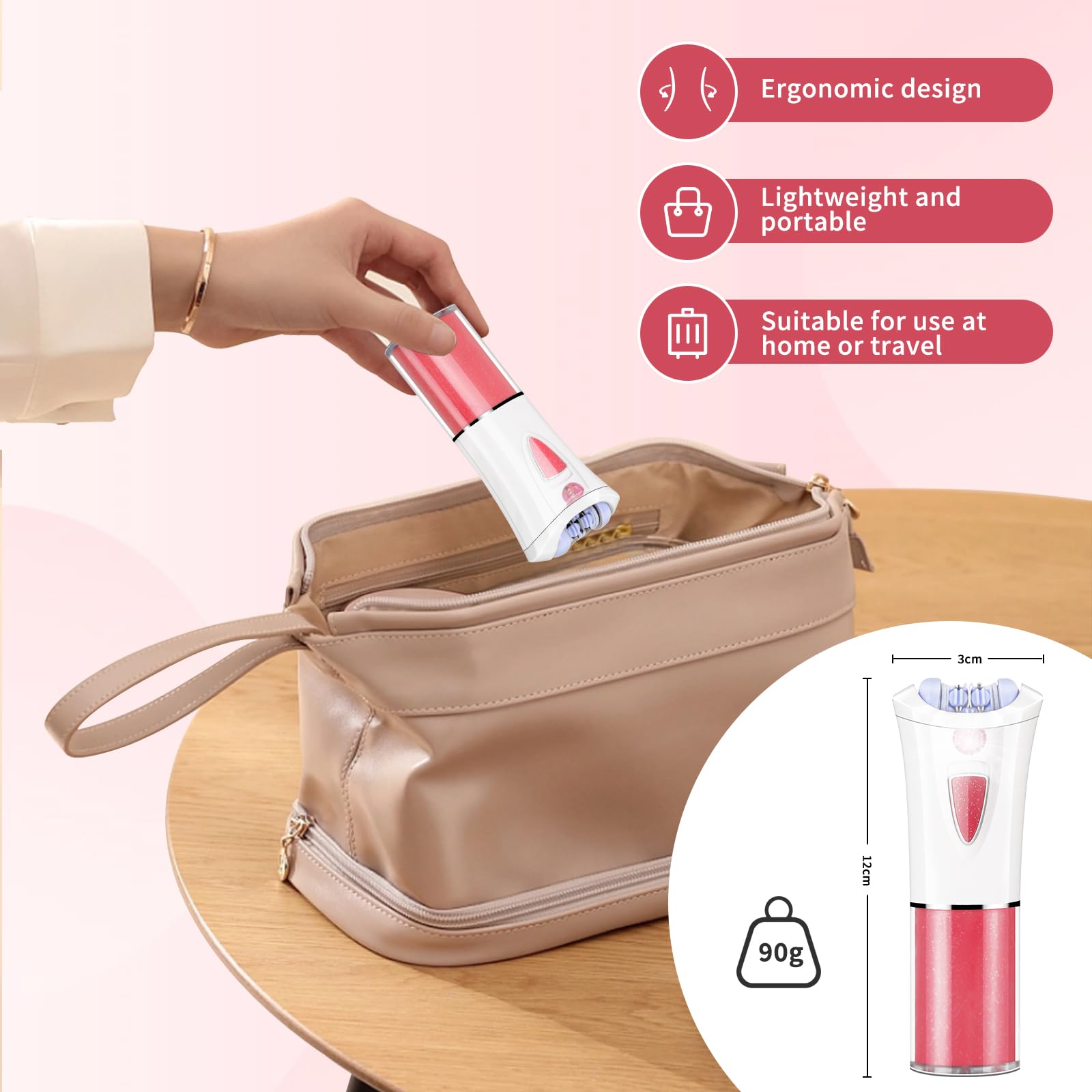 Depiladora Mujer,Removedor de vello facial para mujeres con luz LED