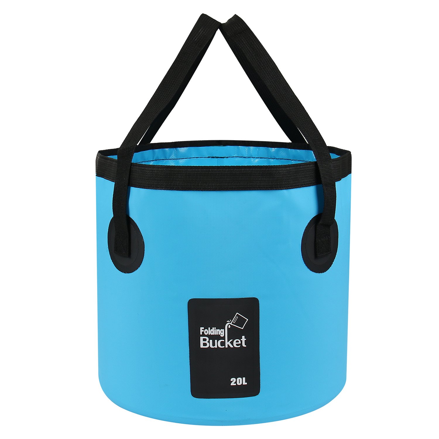 Igreely Blue Folding Bucket - Foldable Camping Storage Container Collapsible Bucket 15L 20L Portable Lightweight Pail For Camping Traveling Hiking Fishing Boating And Gardening (, 20L) 12L